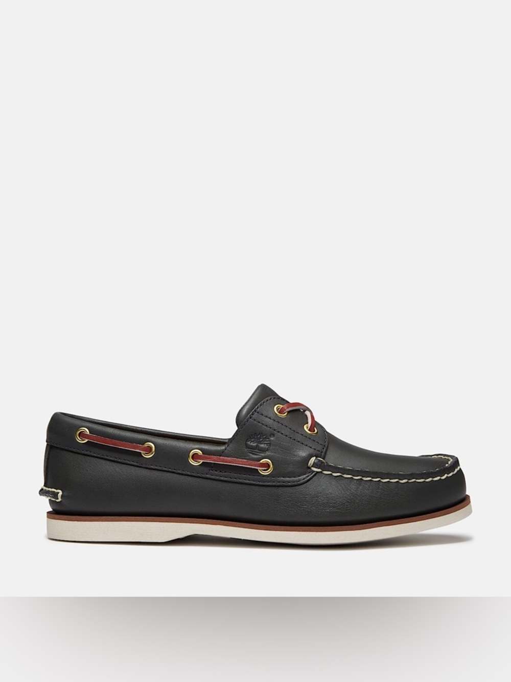 Men's Leather Boat Shoes with Contrast Laces